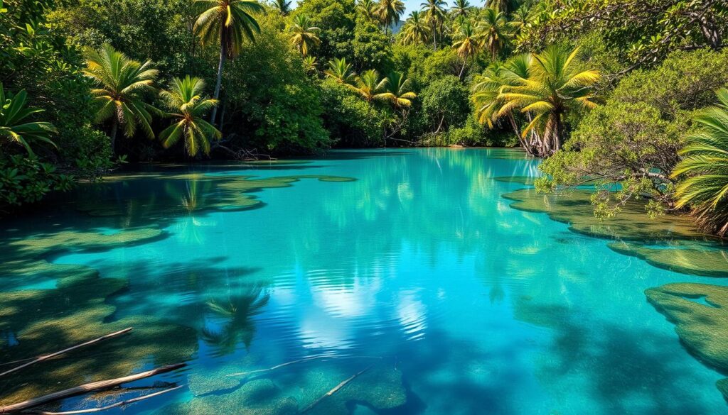 Freshwater lagoons in Punta Cana nature reserve