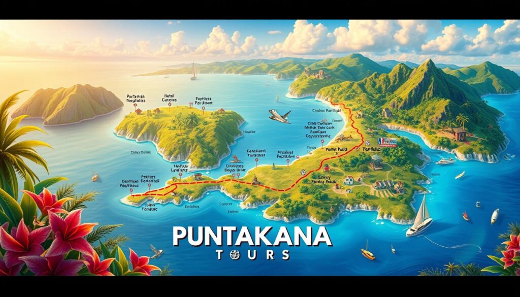 Saona Island map showcasing travel navigation tips